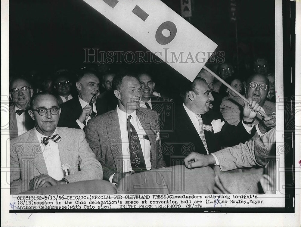 1956 Mayor Anthony Celebrezze and Lee Howley at Ohio delegation - Historic Images
