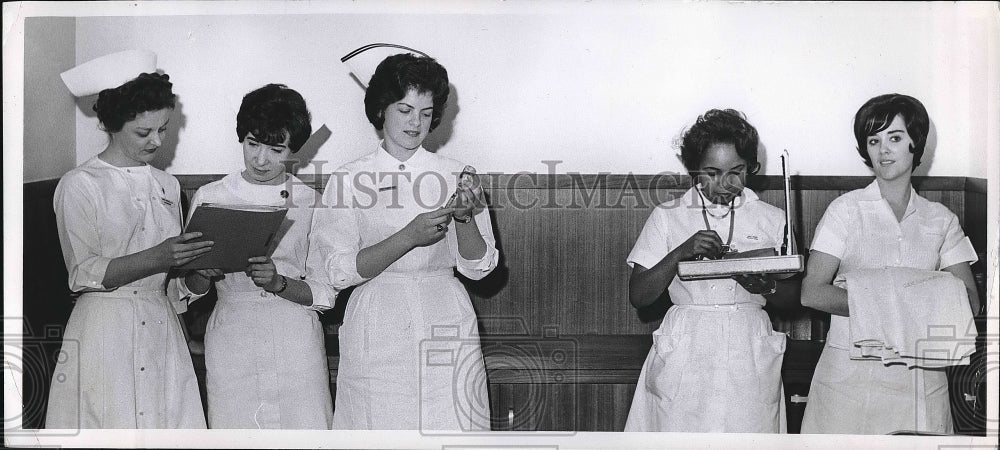 1964 Nurses Frances Varreck, Mary Horter, Jean Redd, Alice Walsh - Historic Images