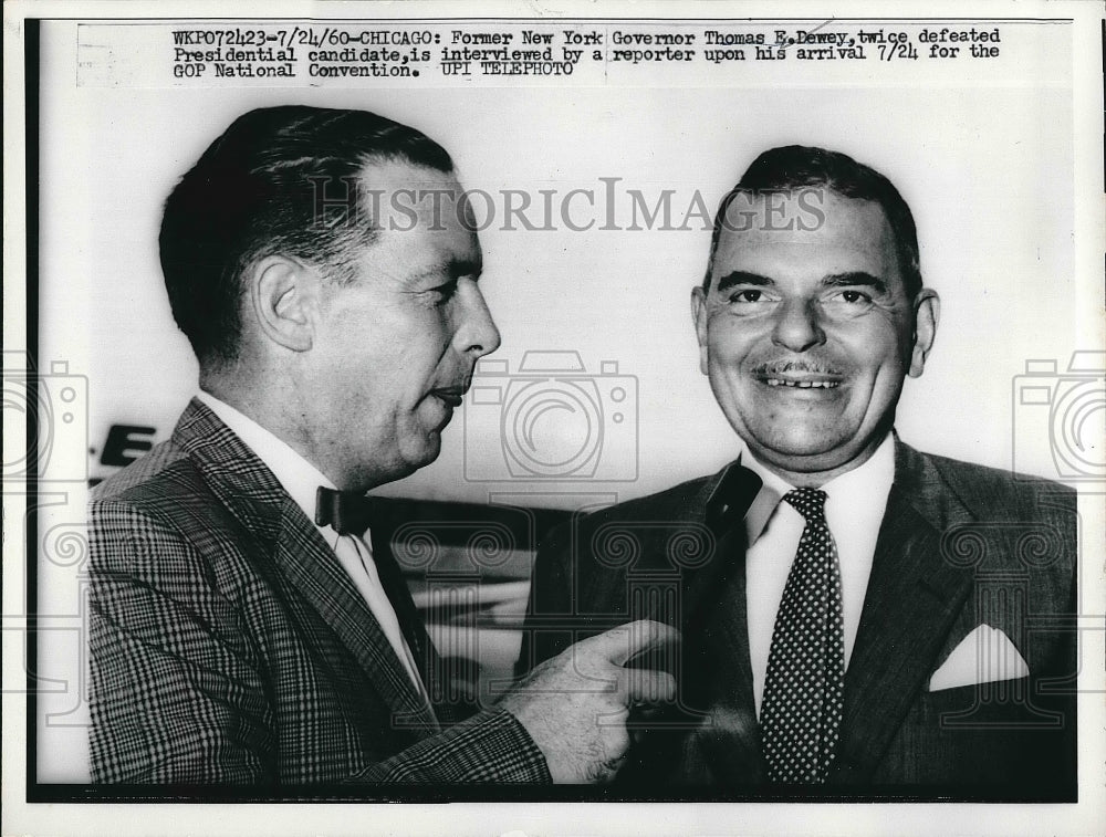 1960 Press Photo Gov. Thomas Dewey during interview - nea56049 - Historic Images
