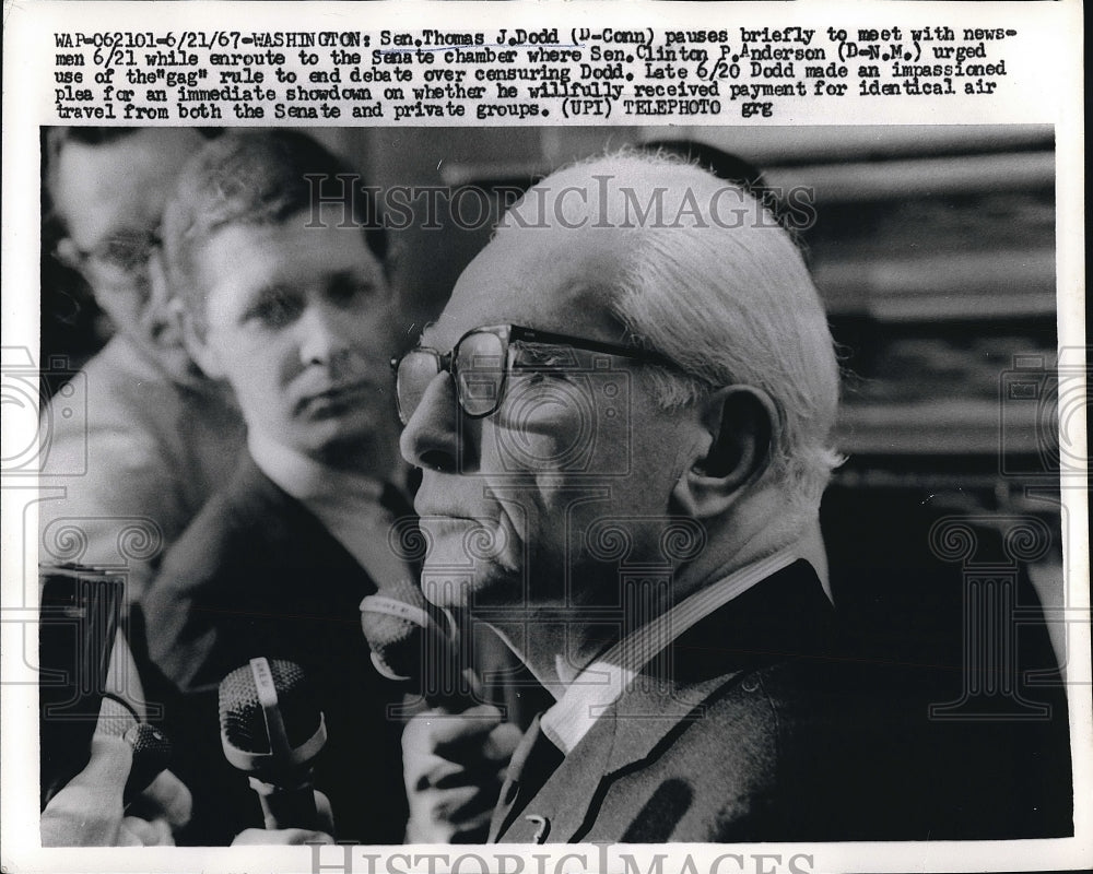 1967 Sen. Thomas J. Dodd on his way to meeting  - Historic Images