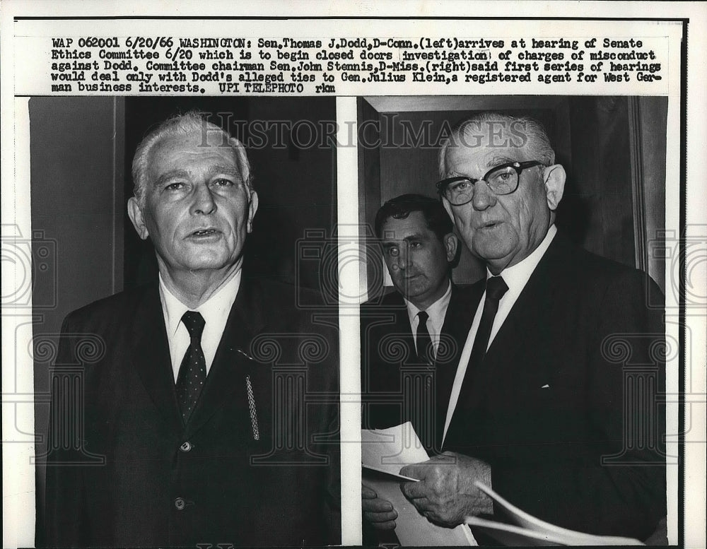 1966 Press Photo Sen. Thomas Dodd and Sen. John Stennis - nea56056 - Historic Images