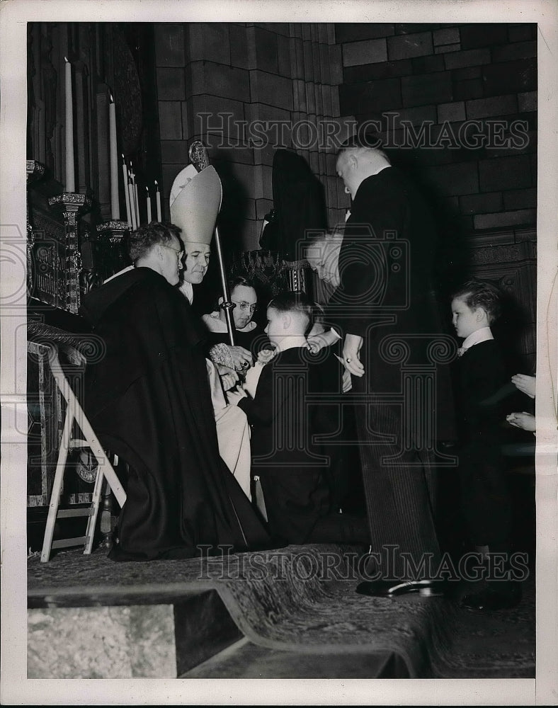 1939 Press Photo Bishop Stephen Donahue with Mr. and Mrs. Al Smith - nea56084 - Historic Images