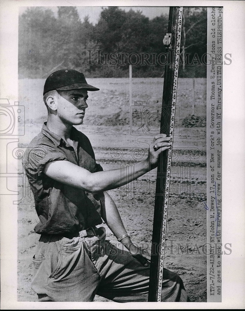 1958 Press Photo John Dewey working on surveying crew - nea56086 - Historic Images