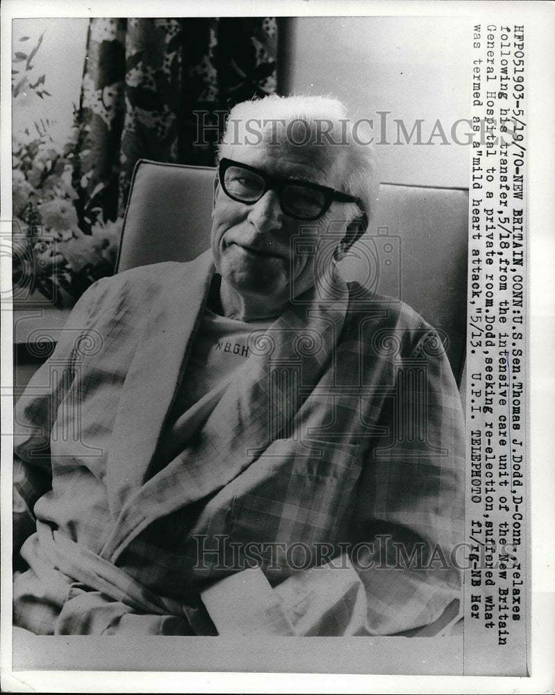 1970 Sen Thomas Dodd Recovers After Suffering Heart Attack - Historic Images