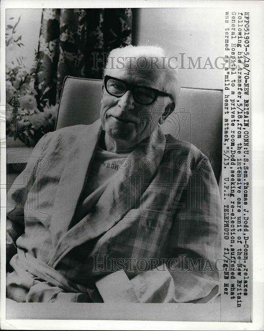 1970 Sen Thomas Dodd Recovers After Suffering Heart Attack - Historic Images