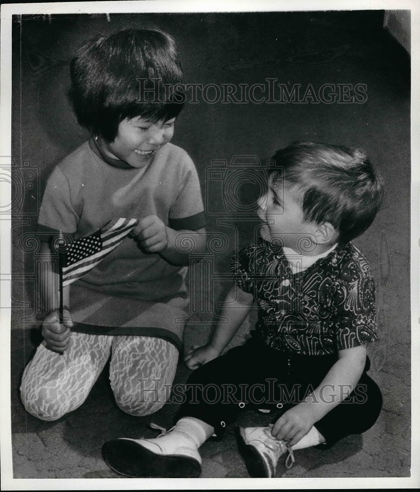 1968 Press Photo Michelle Kendall and her brother Marc Long - nea56159 - Historic Images