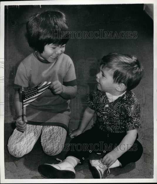 1968 Press Photo Michelle Kendall and her brother Marc Long - nea56159 - Historic Images