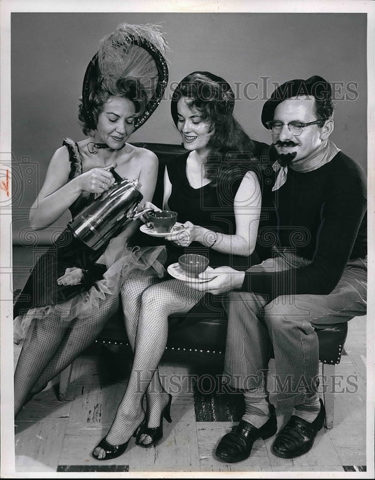 1961 Ms. Martha Cavates, Mrs Jan Foster and Art Pres.Joem Antolve - Historic Images