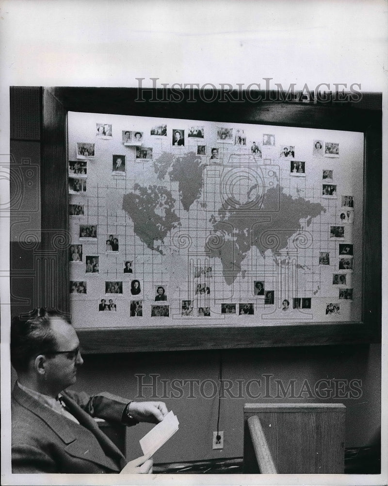 1957 Press Photo World Wide Faith Mission Map - nea56319 - Historic Images