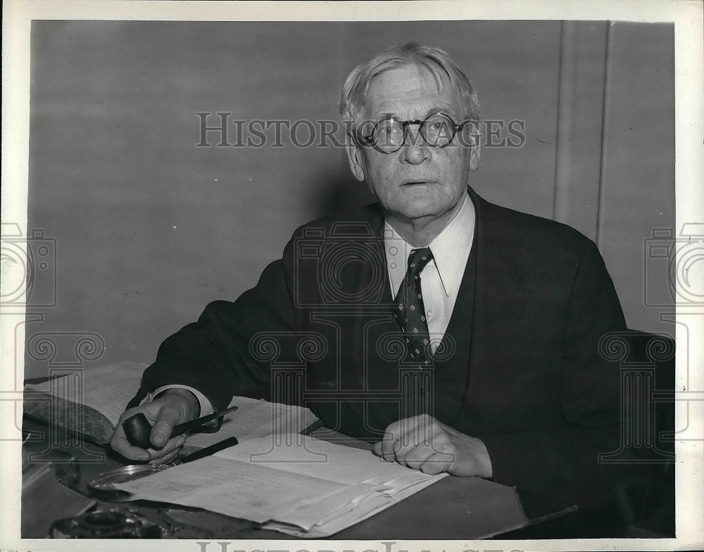 1939 Emeson Christie Sitting At Desk With Papers  - Historic Images