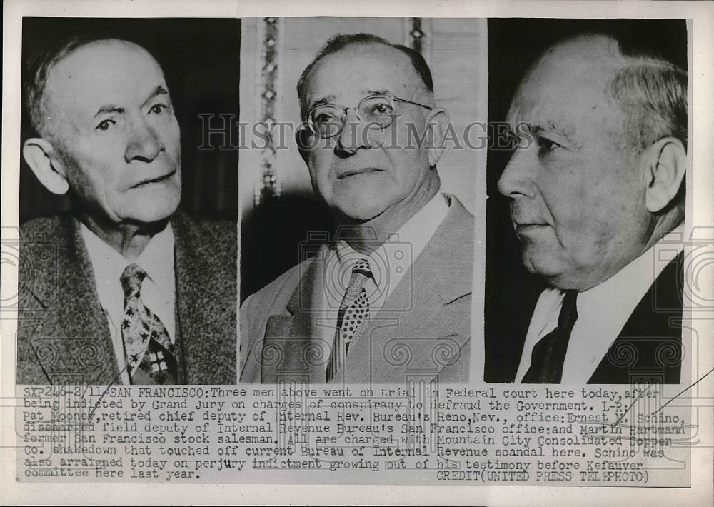 1952 Pat Mooner,Ernest Schino,Martin Hartmann During Trial At Court - Historic Images