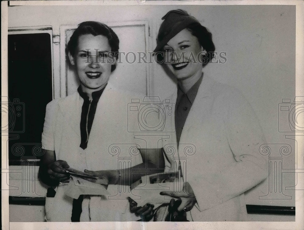 1937 Constance Sutherland and Miss Dorothy Hall  - Historic Images