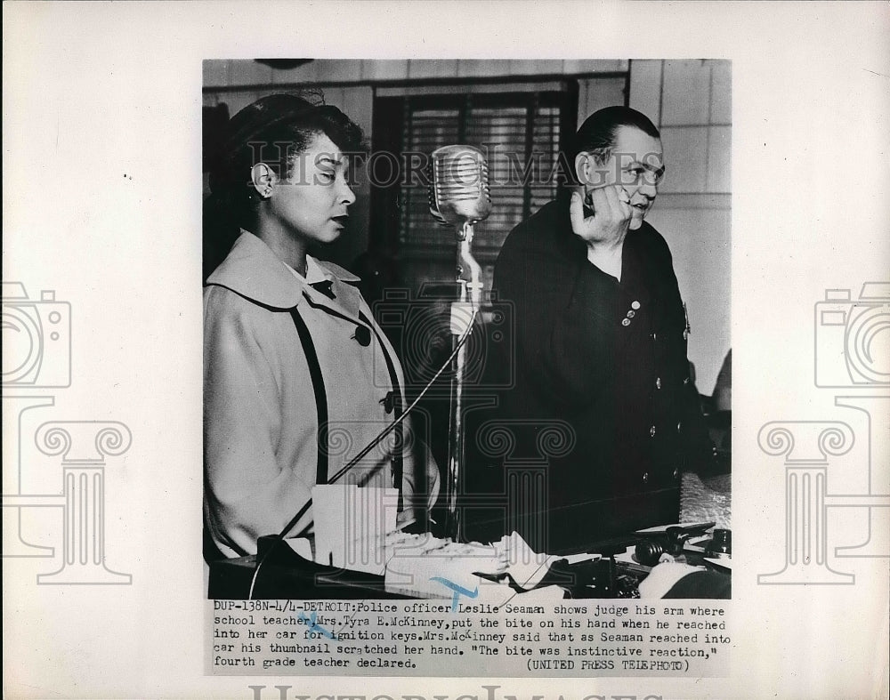 1962 Police officer Leslie Seaman and Mrs. Tyra McKinney  - Historic Images