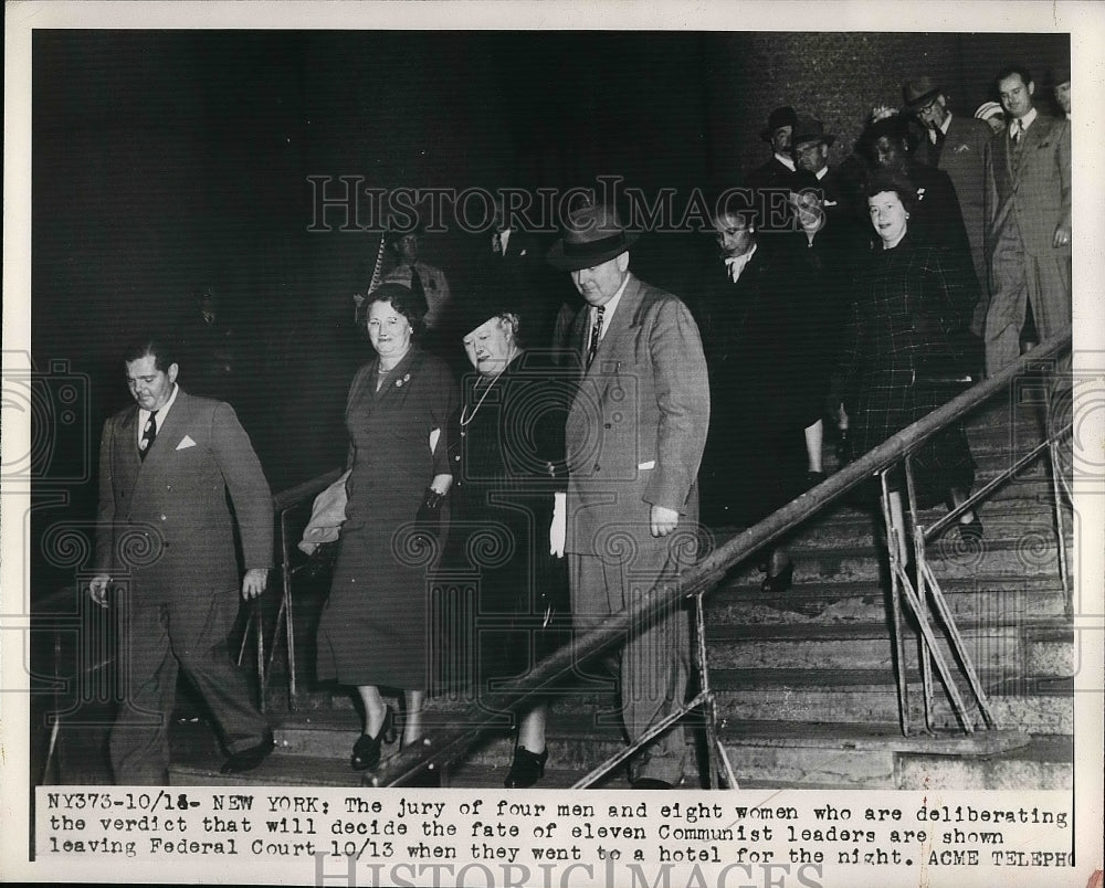 1949 Jury Of 4 Men &amp; 8 Women Leaving Federal Court After Verdict - Historic Images