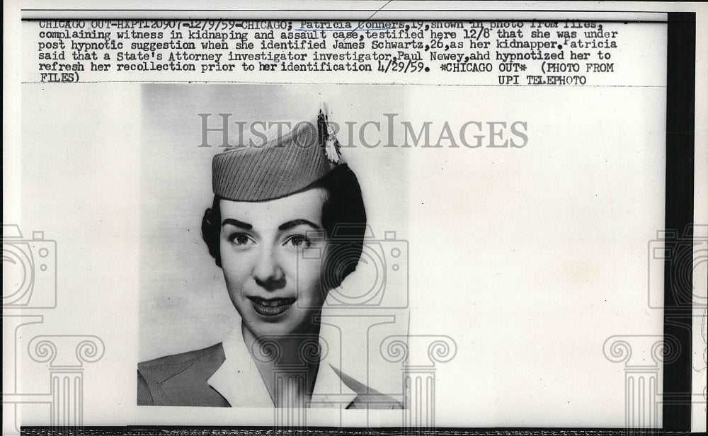 1959 Patricia Conners, Kidnap & Assault Victim In File Photo - Historic Images