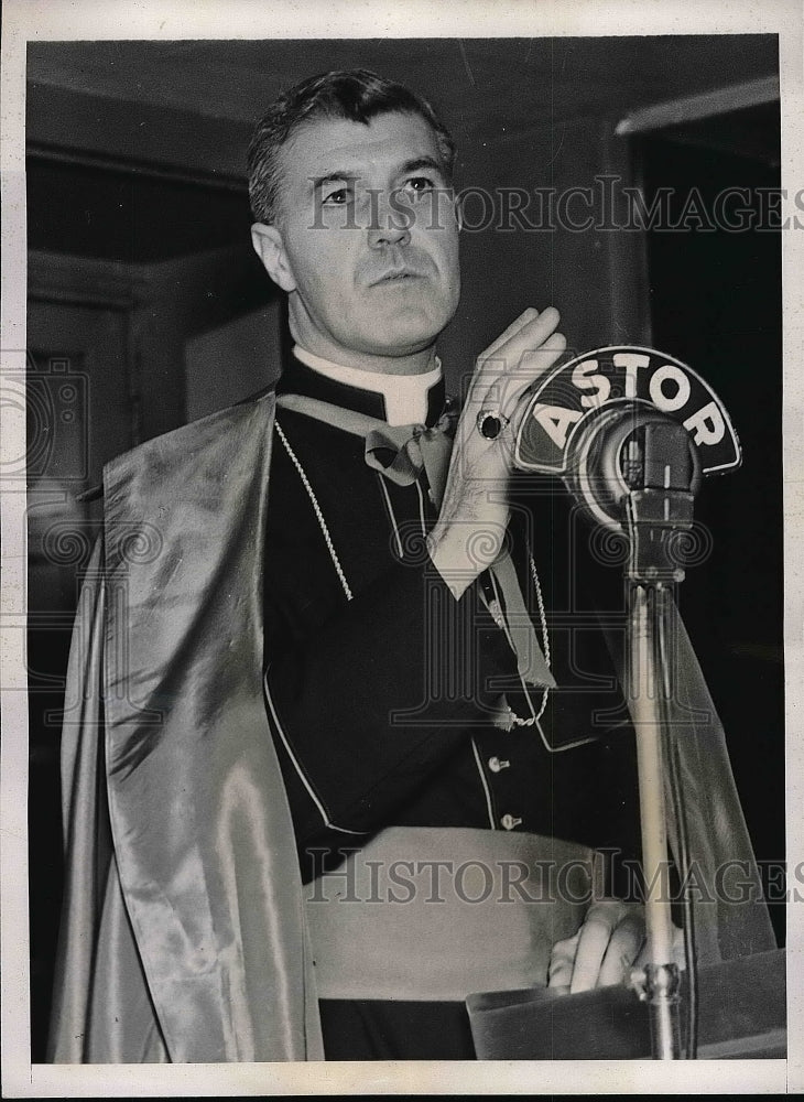 1939 Press Photo Bishop Stephen Donahue Administrator of Archdiocese NY - Historic Images