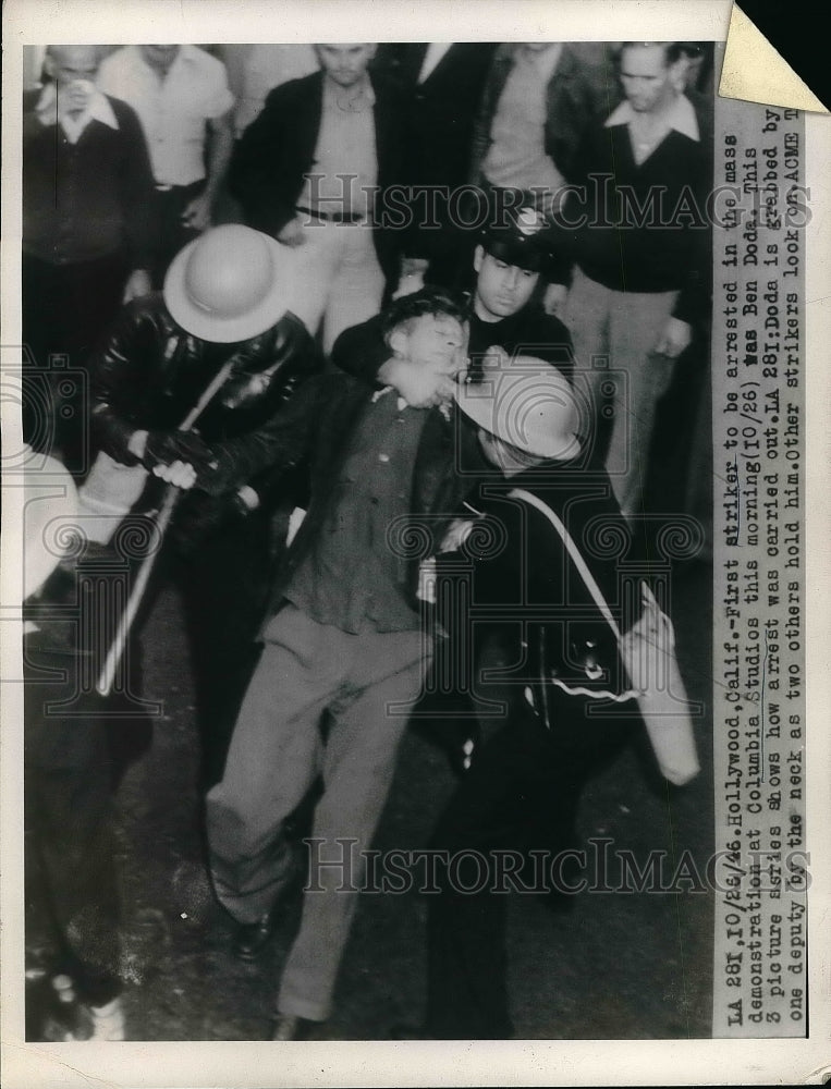 1946 Ben Dods First Striker To Be Arrested In Demonstration - Historic Images