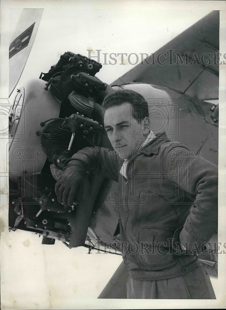 1940 Press Photo Dale Delanty Student Pilot Instructor At Kansas University - Historic Images
