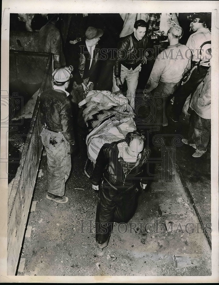 1945 Rescue Workers Working Over Victim Of Gas Explosion  - Historic Images