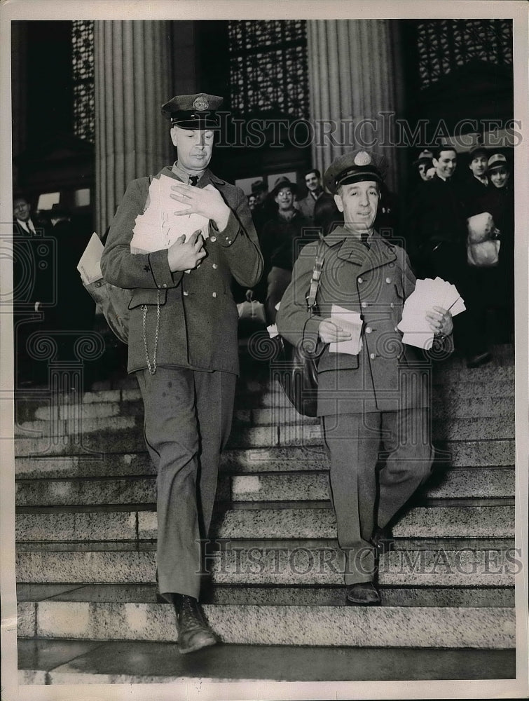 1936 Post office workers delivering mail  - Historic Images