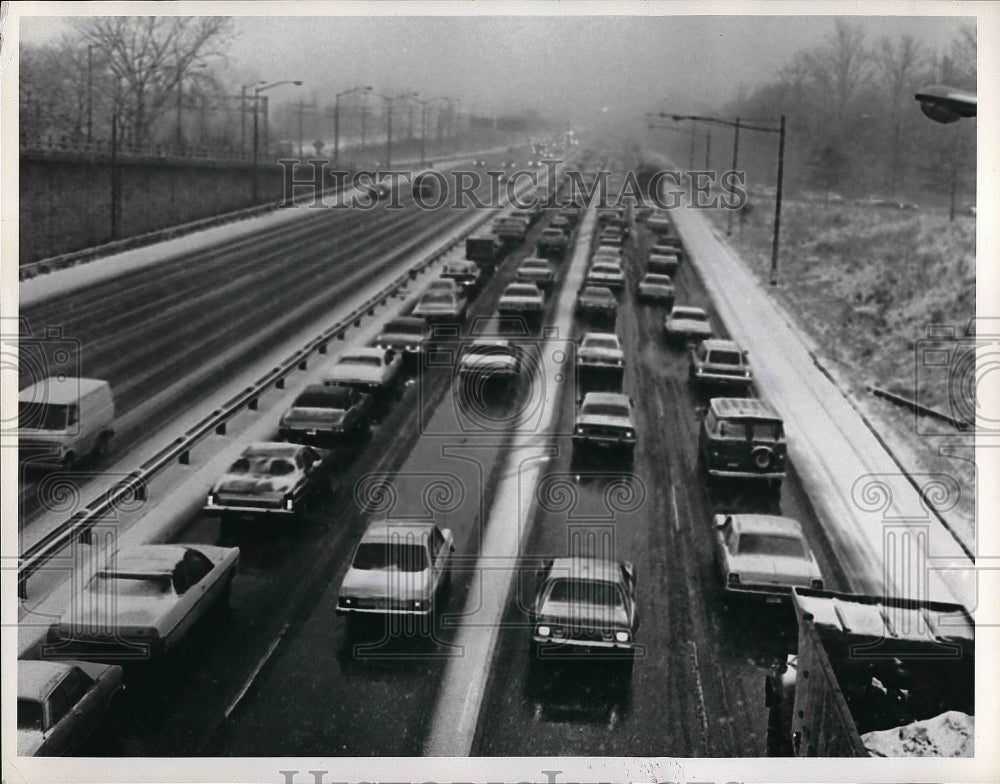 View Of Bumper To Bumper Traffic On Highway  - Historic Images