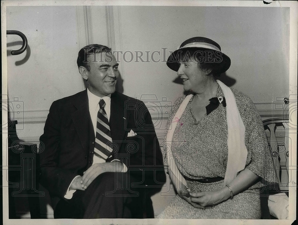 1934 Press Photo Hamilton Fish &amp; Mrs. Paul Fitzsimmons, Committeemen - Historic Images