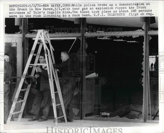 1970 Remains after explosion at a skating rink  - Historic Images