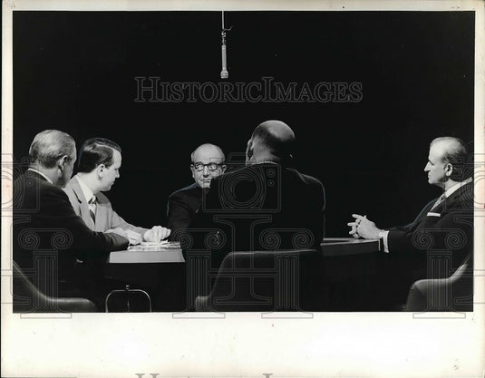 1969 Press Photo Chief Brostom, Fred Griffith, Commissioner Pomerleau - Historic Images