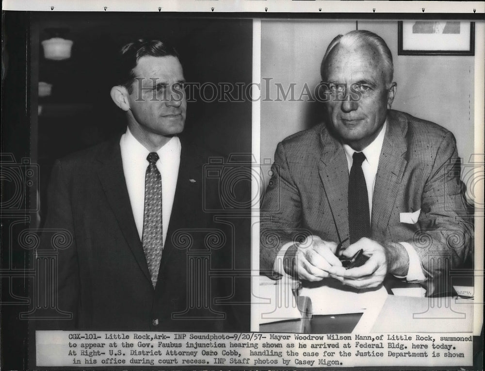 1957 Mayor Woodrow Wilson Mann, District Attorney Osro Cobb - Historic Images