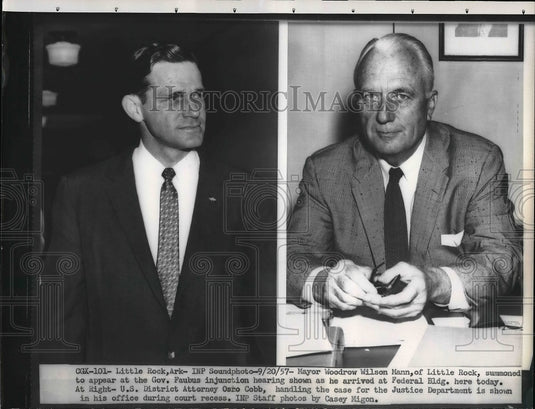1957 Mayor Woodrow Wilson Mann, District Attorney Osro Cobb - Historic Images