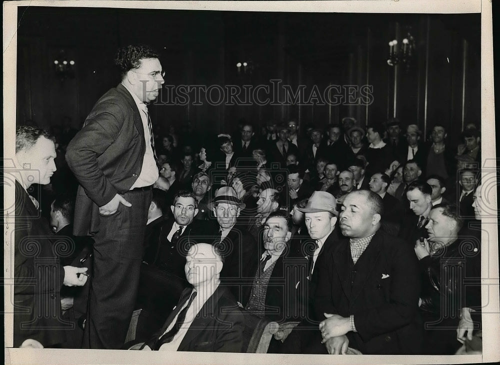 1938 Charles Baxter speaking at City Hall  - Historic Images