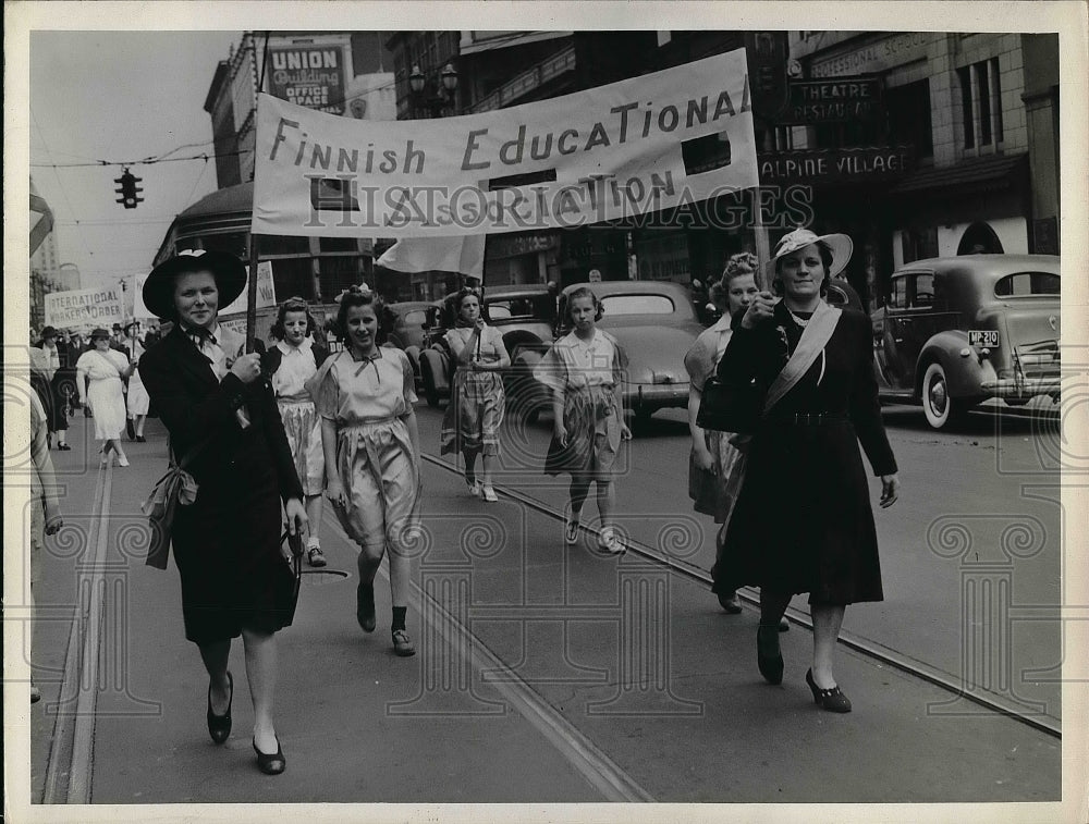 1940 Parade of Finnish Educational Association  - Historic Images