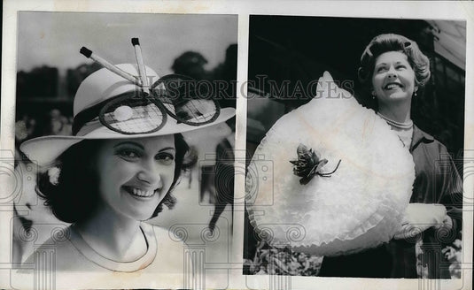 1962 Press Photo Spectators Doreen Dawn & Mrs. Perry Visit Tennis Championship - Historic Images