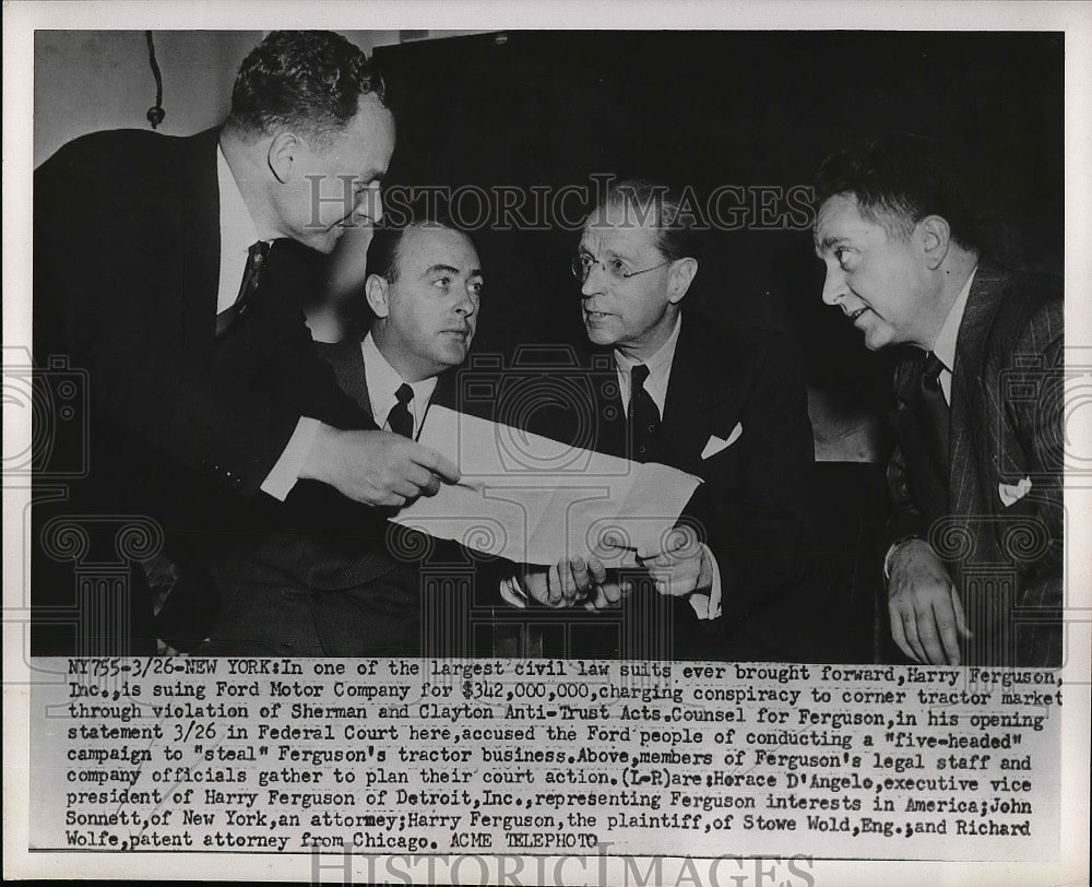 1951 Herace D'Angelo,Attorney John Sonnett & Richard Wolfe - Historic Images