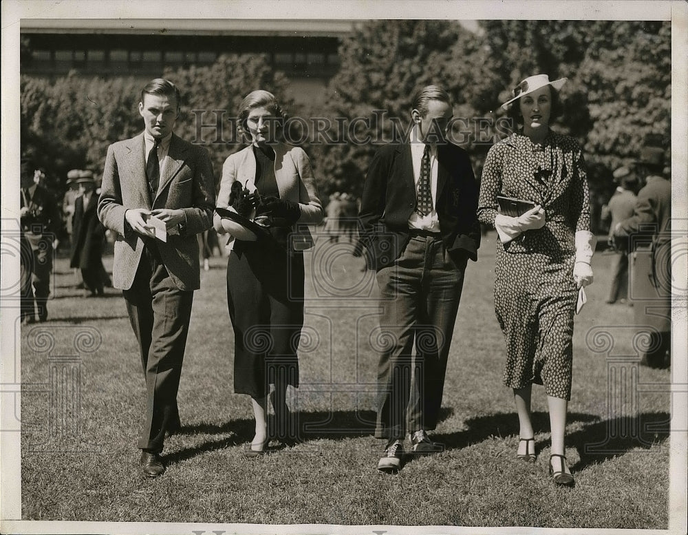1935 Ray Dennis,Donna Marina Torlonia & Ms. Wadsworth At Opening - Historic Images