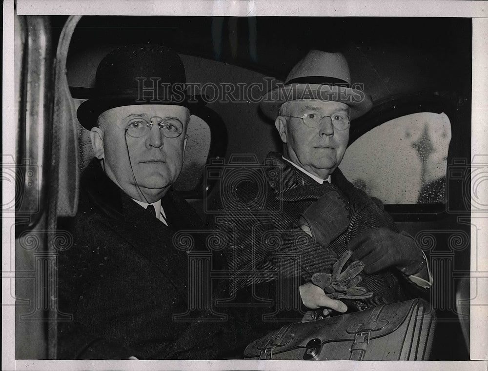 1936 Press Photo Silas Strawn Former Chamber Comm. &amp; Attorney Frank Hogan - Historic Images