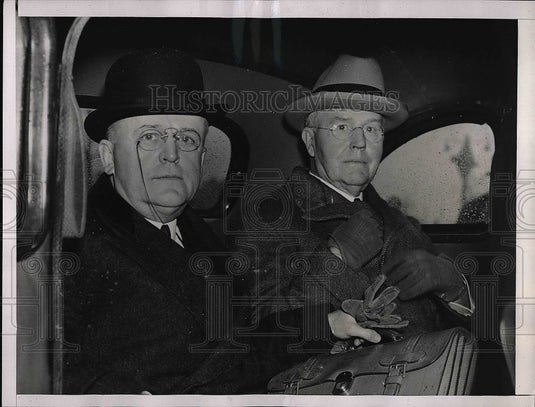 1936 Press Photo Silas Strawn Former Chamber Comm. & Attorney Frank Hogan - Historic Images