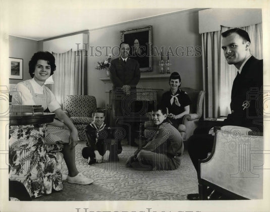 1962 Scouts Seated In A Living Room  - Historic Images