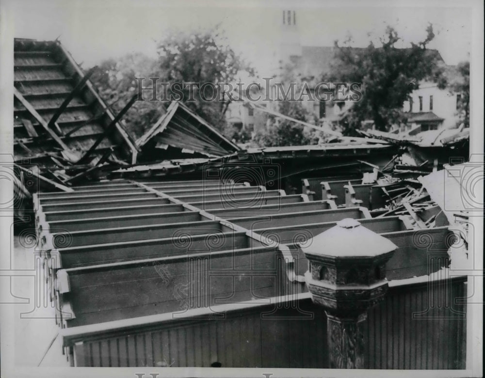 1939 Press Photo Remains of Evangelical Lutheran mission church after tornado - Historic Images