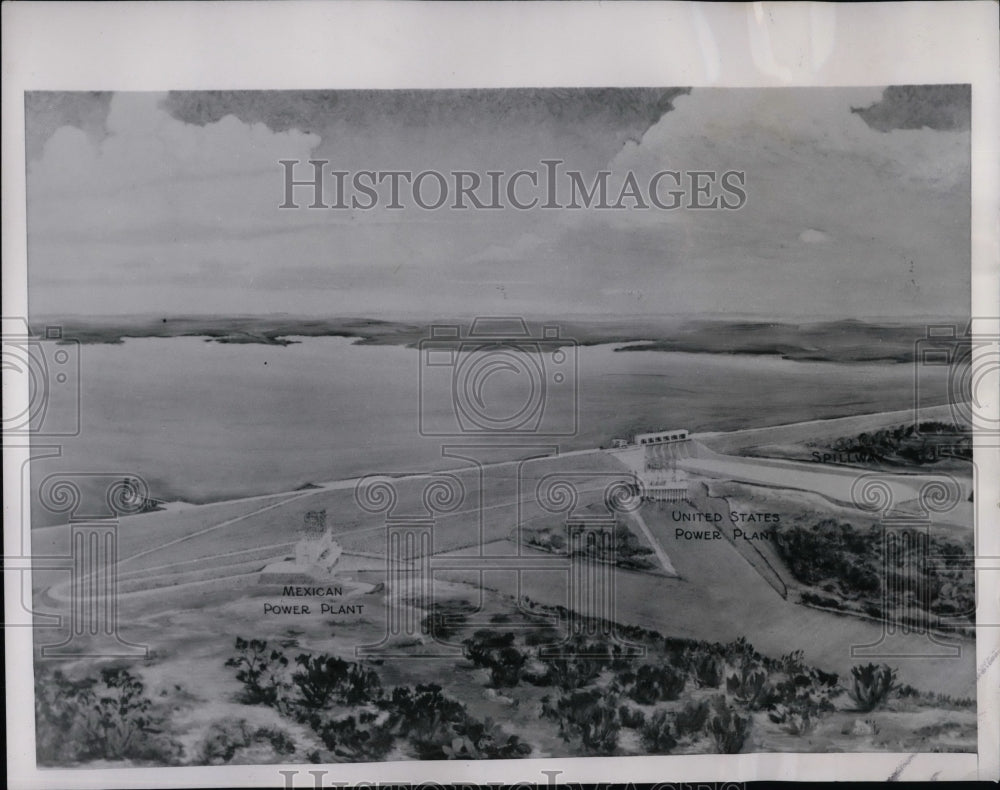 1953 Press Photo Falcon Dam on Rio Grande - Historic Images