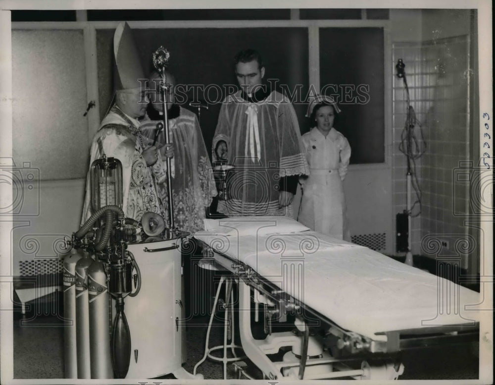 1939 Press Photo Archbishop Francis Spellman, Rev. Dr. John Mahoney, Rev. Curry - Historic Images