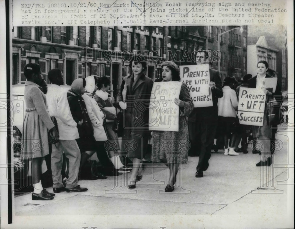 1960 Parents March In Support Of Teachers, U.F.T.  - Historic Images