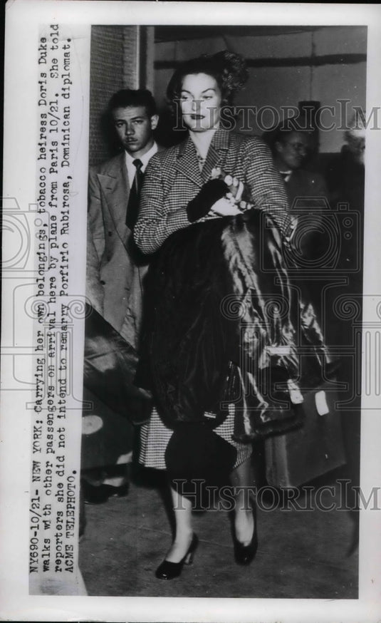doris duke tobacco company 1949 Press Photo Doris Duke, Tobacco Heiress