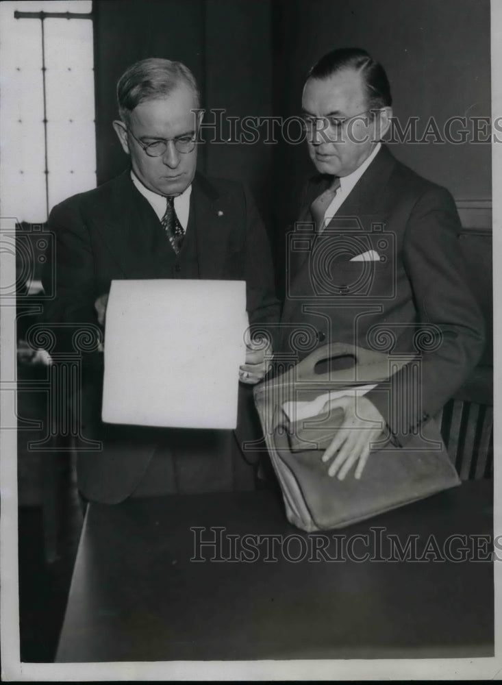 1934 Attorneys Frank Tyrell &amp; W.W. Smith Preparing For Defense Case - Historic Images