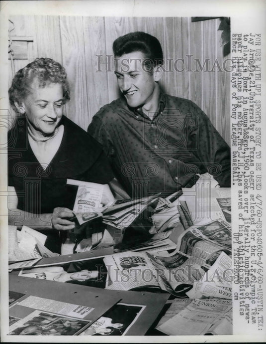 1960 Jay Arnette, University Texas and Olympics, Mrs. J.H. Arnette, - Historic Images