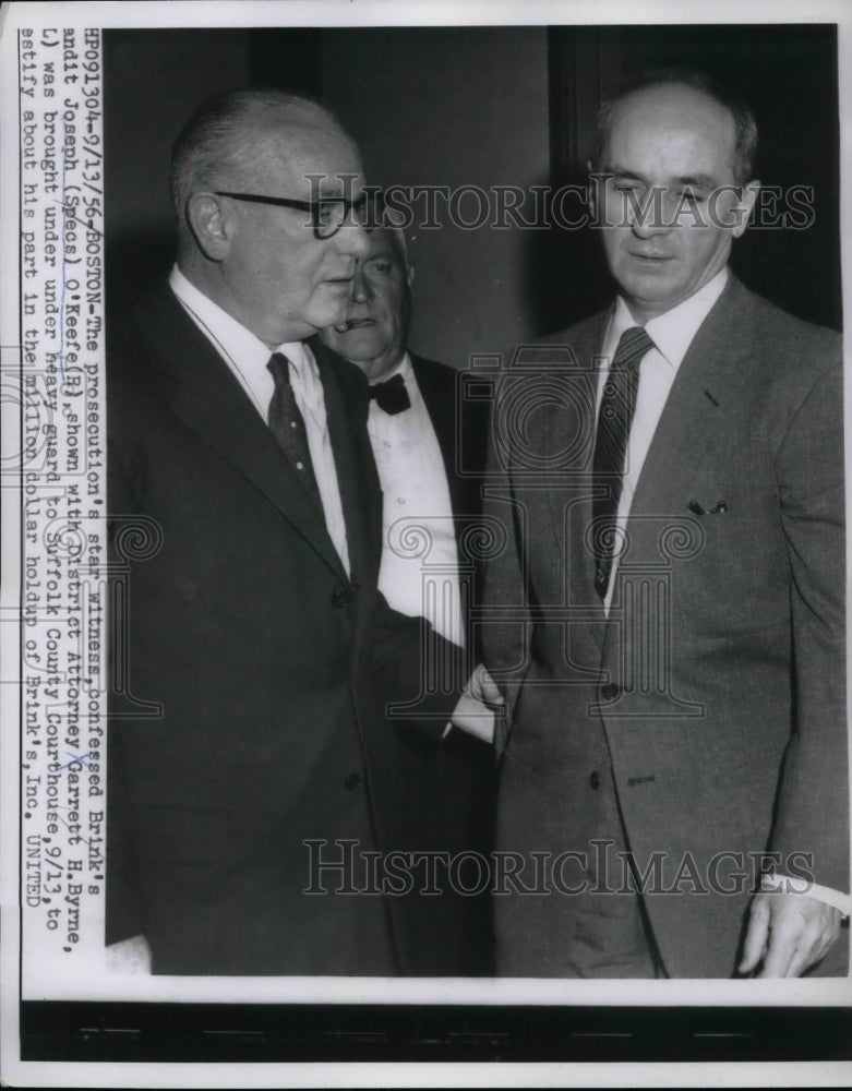 1956 Joseph "Specs" O'Keefe, D.A. Garrett H. Byrne, Brinks Inc. - Historic Images