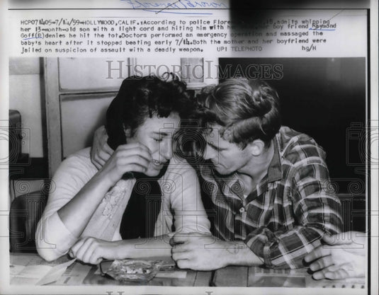 1959 Press Photo Raymond Goff and Girlfriend Jailed on Suspicion of Assault - Historic Images