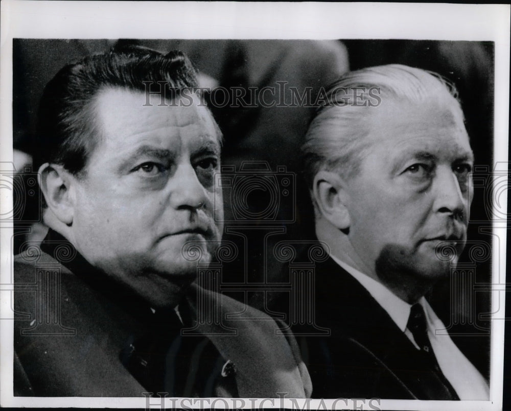 1969 West German Chancellor Kurt Georg Kiesinger &amp; Finance Minister - Historic Images