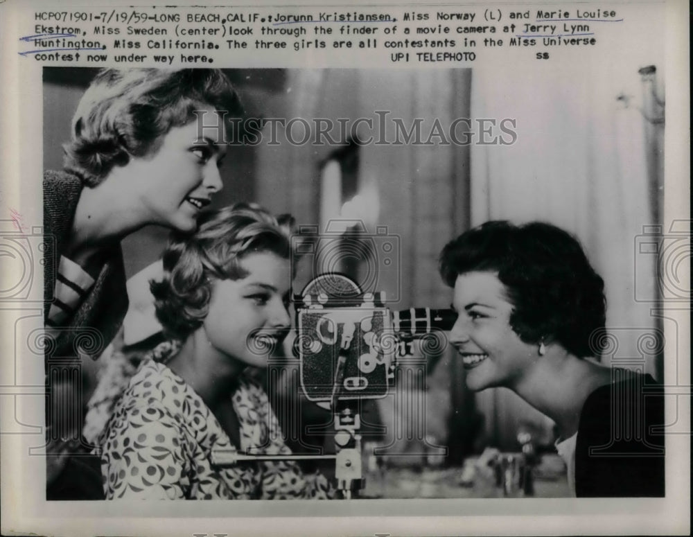 1959 Press Photo Jorunn Kristiansen, Marie Louise Ekstrom, Jerry Lynn Huntington - Historic Images