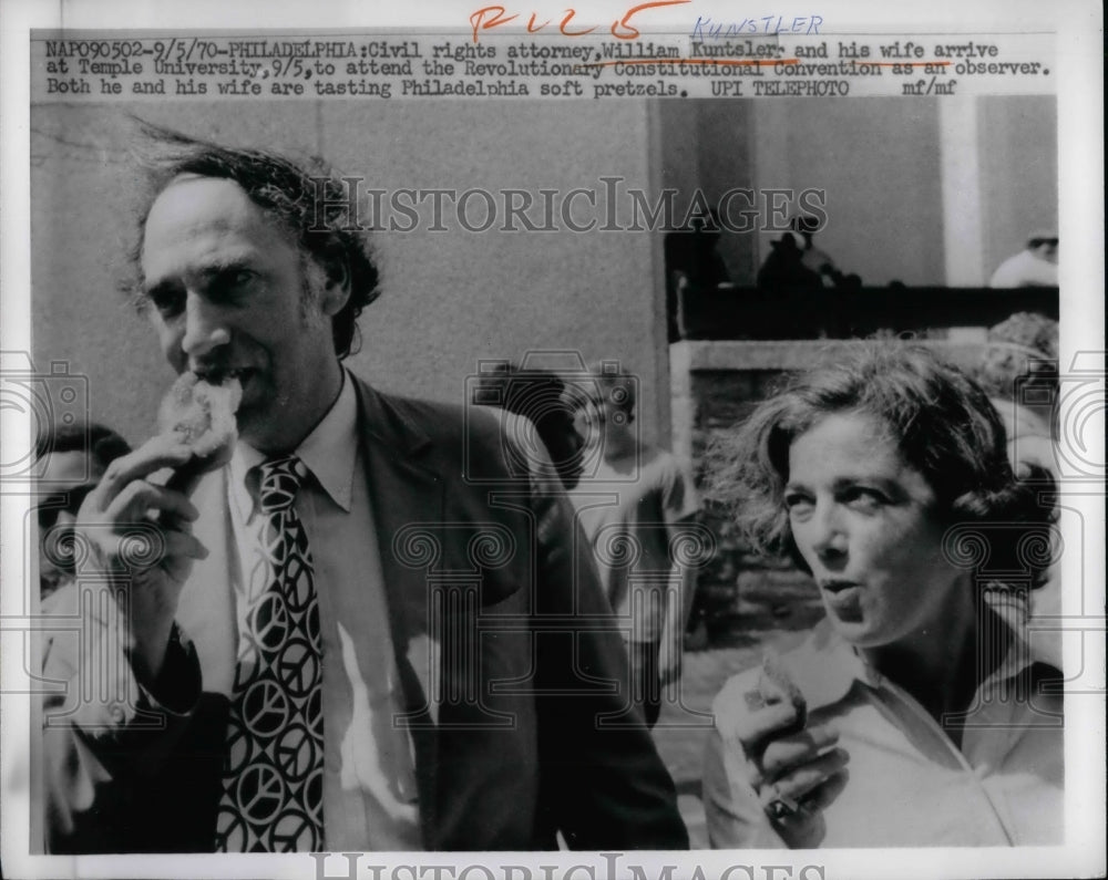 1970 Press Photo Civil Rights Attorney William Kunstler &amp; Wife - nea57949 - Historic Images